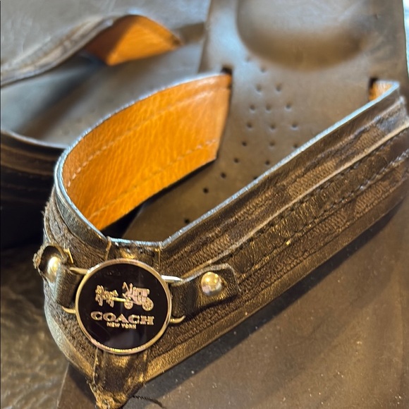 Coach Black Sandals with Metallic Embellishments - Picture 2 of 5